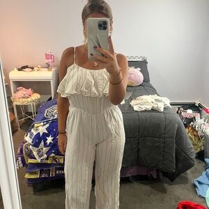 White Striped Jumpsuit